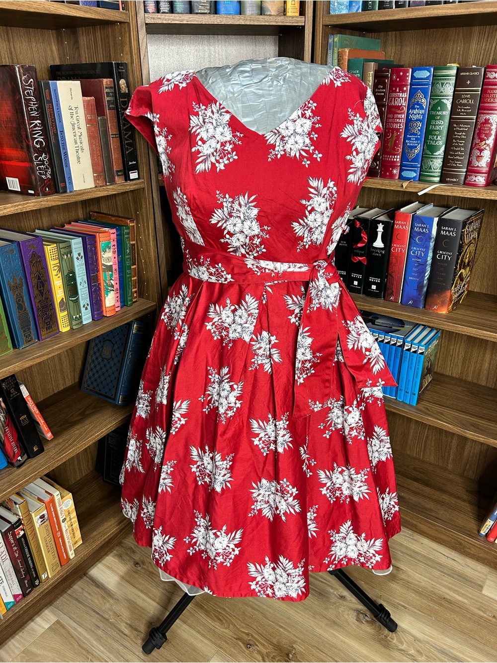 Red Floral “Hailey” Swing Dress